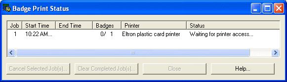 13: Badge Print Preview Window other printing errors the user can continue on to the next badge if a batch print is being performed. 9.