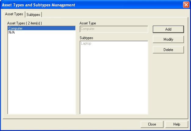 Alarm Monitoring User Guide Add an Asset Type/Subtype This procedure does not apply to view only workstations. 1. Select Asset Info from the View menu. The Assets folder opens. 2.