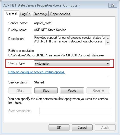 Installation Prerequisites ASP.NET State Service: 2008, 2008 R2, 2012 and 2012 R2 If you have installed DotNet versions manually the ASP.net State Service that is installed with ASP.