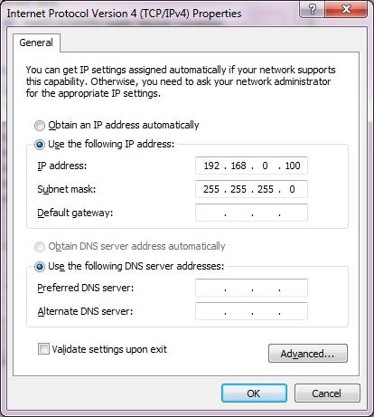 In Windows 7 this is found in Control Panel > Network and Internet > Network Connections > Local Area Connection. 2 Select the Internet Protocol (TCP/IP) item: 3 Click Properties.