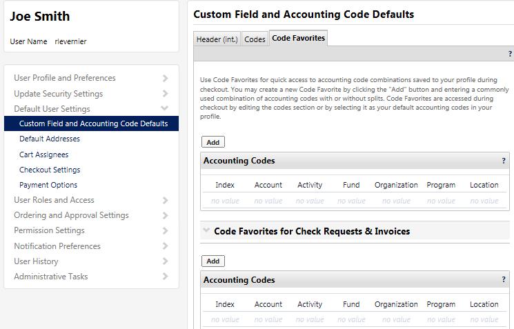 Repeat these steps if you wish to default any of the remaining fields, including Fund, Organization, Program, Location, Account, and Activity codes.