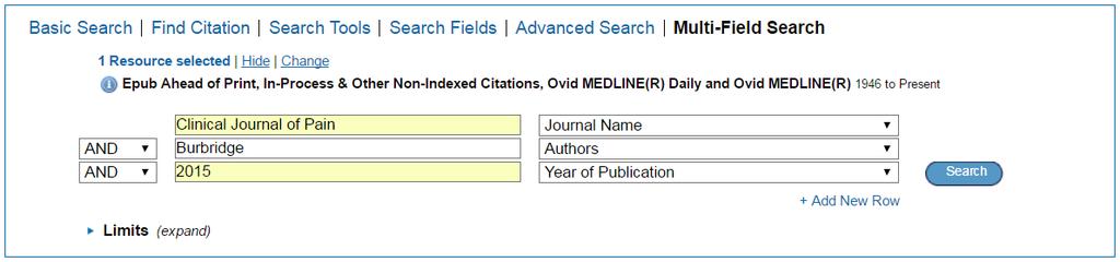4. Searching for an Article on Ovid Example 1: Find Citation and
