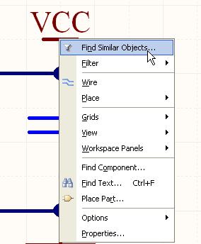 Figure 1. Right-click and select Find Similar Objects. There are actually a number of ways of selecting objects, for example the Windows standard mouse click shortcuts can be used.