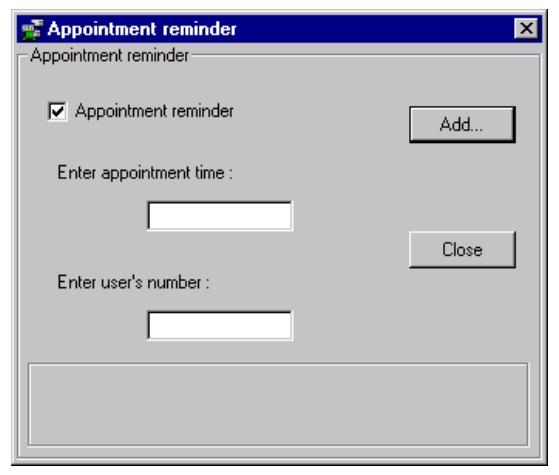 attendant console, appointment reminders can be programmed on system internal sets.