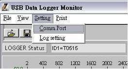 DATALOGGER SETTINGS To Access Setting Options: Select Setting from the header options on the upper left-hand side of