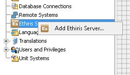 5. Give the server the same name as the Ethiris server has and provide the