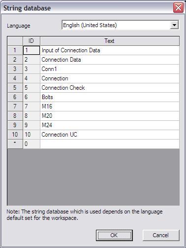 External Application Checks for Excel Example 4: Moment Resisting Connection When the string is defined, the parameter is added through the button Add item.