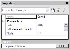 External Application Checks for Excel When selecting the Connection data inputted in the node between the beam and the column, the property window shows the following: The button Edit slave add data