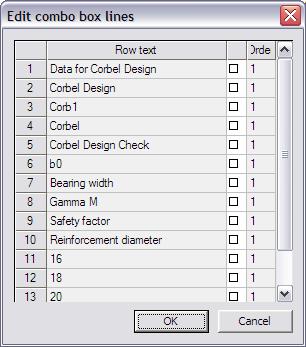 External Application Checks for Excel Example 3: Corbel Design The Type field is set to Number.