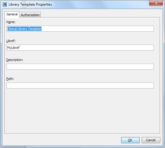 2 Select a library template, right-click, and then select Properties. The Library Template Properties dialog box appears.