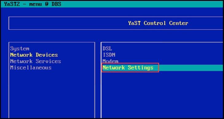 Figure 46. Select Network Devices -> Network Settings and then click Enter. 3.