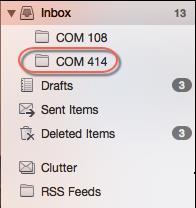 In the Folder pane, give your folder a name, such as COM 414 4.