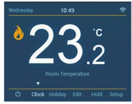 When the Flame Icon is absent, there is no requirement for heating to achieve the set temperature Use the but Left the / Right SmartStat keys to remains scroll to active. Hold and press Tick.