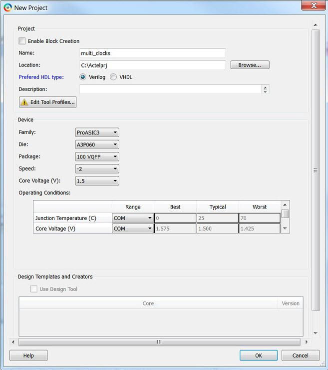 Figure 54 multi_clocks Project Settings Import EDN File and Run Compile for Cross Clock Domain Analysis Example You must import the multi_clocks.edn file into your design for this tutorial.