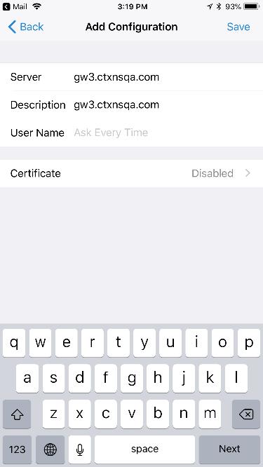 c. Tap Save to import the certificate. d.