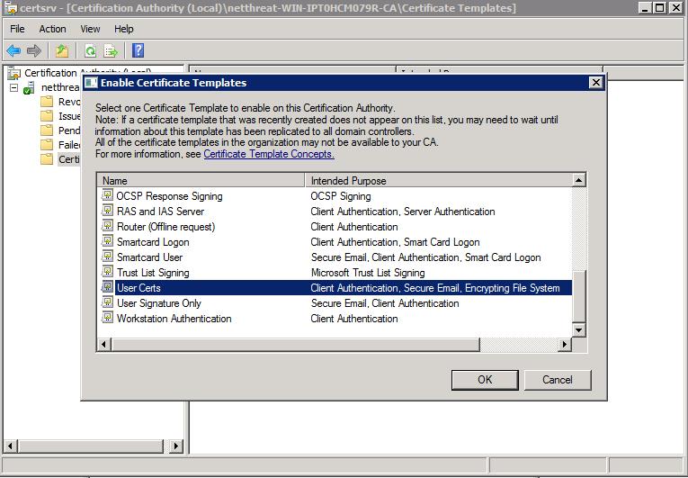 8. Select your new Template from the list and select ok then exit the console. Setting up the Group Policy 1.