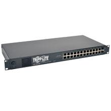 Cat6A cables, such as Tripp Lite's N261-Series, are recommended for optimal performance 24-Port Gigabit Ethernet Switch w/ 12 Outlet PDU, 2 SFP and 8 PoE+ Ports, 120W MODEL NUMBER: NSU-G24C2P08