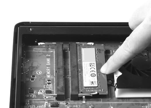 Installing a memory module 1. Locate the SO-DIMM memory slots and insert a SO-DIMM memory module into the slot at a 45 degree angle. 2.