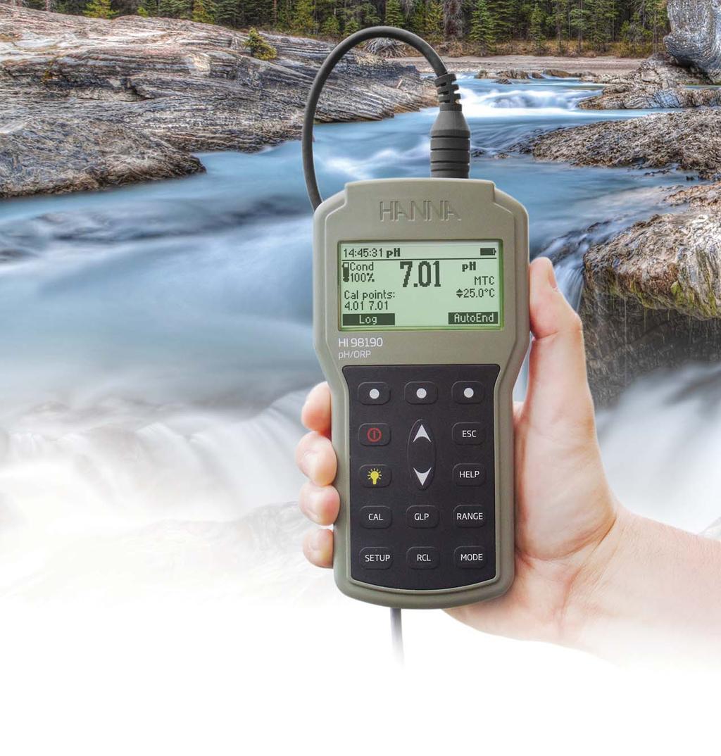HI9819X Series Professional Waterproof Meters New Quick Connect Probes (HI98190, HI98192 and HI98193 only) Benchtop Performance in a Portable Meter The HI9819X series of meters combine all of the