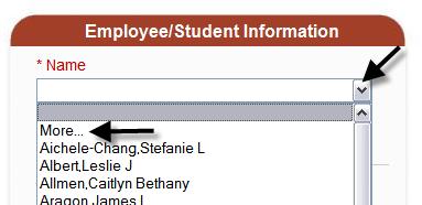 Information: 10. Name: Select the employee or student s name from your preference list on the Information dropdown menu.
