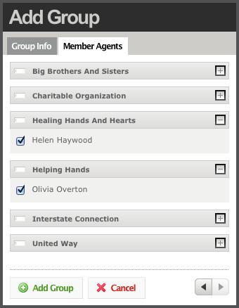 ADMIN Groups The Member Agents section holds a list of the Agencies in your network.