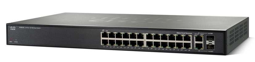 Cisco SLM224G 24-Port 10/100 + 2-port Gigabit Smart Switch: SFPs Cisco Small Business Smart Switches Cost-Effective, Secure Switching with Simplified Management for Small Businesses Highlights