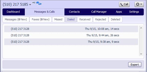 10.3.1 Add caller to contacts 10.4 Dialed To add the number of someone who called you to your Contacts, follow these steps: 1. Click on the number or name of the caller. 2.