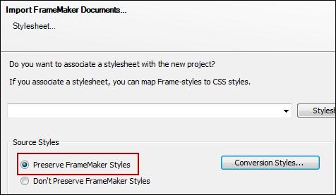 13. Use this page to map paragraph styles from the FrameMaker documents to Flare's paragraph styles, including those from the stylesheet you may have selected.