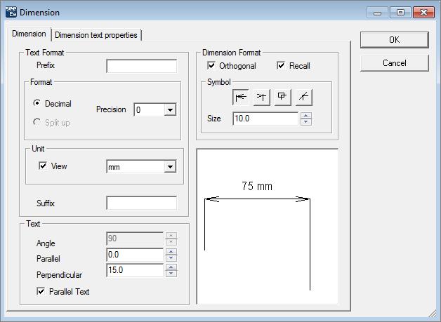 Click the ESC button to leave the mode of dimensions insertion. Double-click on the dimension to modify its properties.