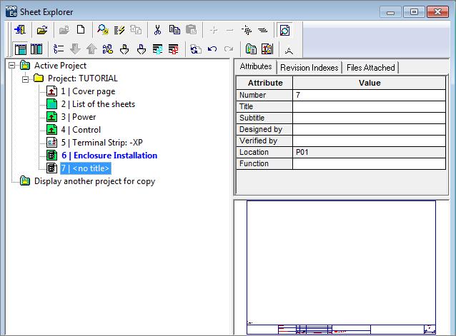 Click File Open Sheet or the icon: The Sheet Explorer is displayed. Right click on Project: TUTORIAL.