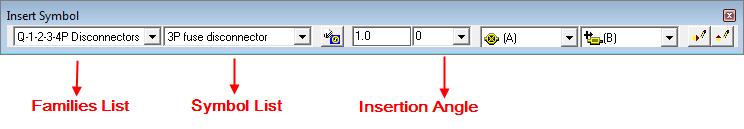 Click Insert Symbol or the icon The following toolbar is displayed: This menu allows you to select a family of symbols.