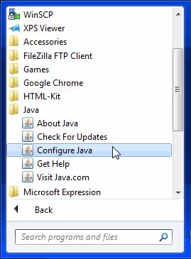 These steps apply to Java 7 Update 40 (7u40) and later versions on Windows.