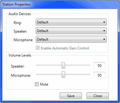 Using Your Station Customizing Your Station Option Ring Speaker Microphone Enable Automatic Gain Control Description Device, such as computer speakers, to use for incoming calls.