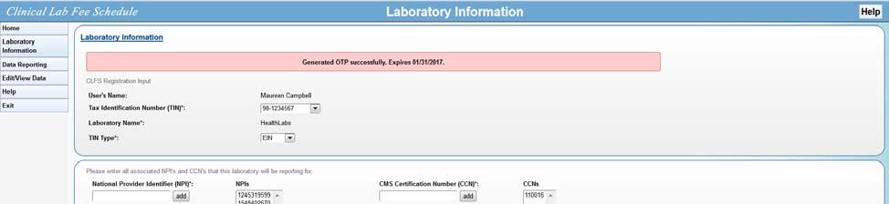 4.2 Remove Laboratory Information The following steps are to be used to remove data from the CLFS data collection system as a CLFS Submitter: 1.
