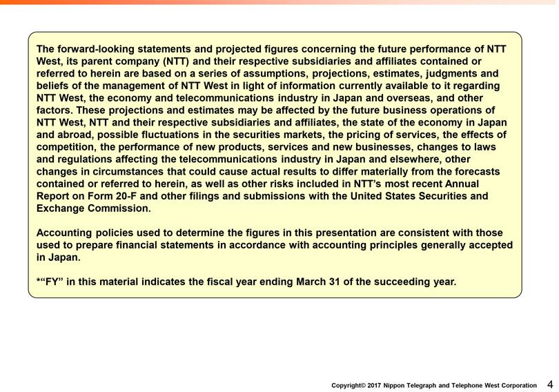 The on a forward-looking series of assumptions, statements projections, and projected estimates, figures judgments concerning and beliefs the future of the performance management of NTT of NTT West,