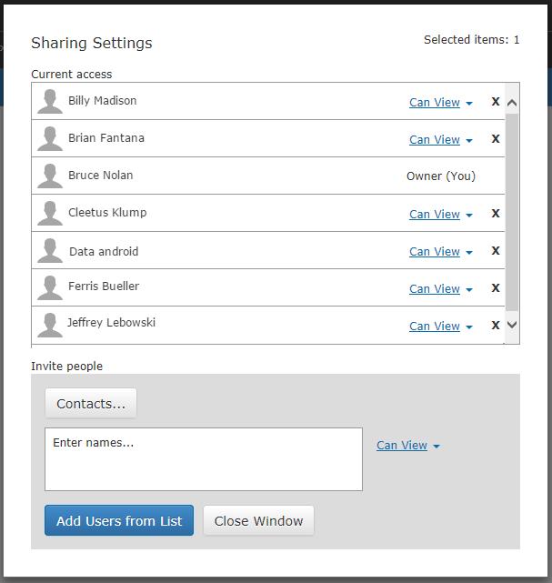 scconnect Administration and User Guide Changing Permissions When you share a file or folder, you specify whether the recipient can only view or can both view and edit.