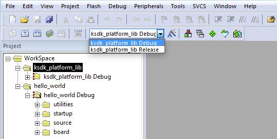 Run a demo using Keil MDK/μVision Figure 19. Platform library build target selection 4.