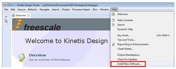 Run a demo using Kinetis Design Studio IDE Figure 28. Install new software 2.