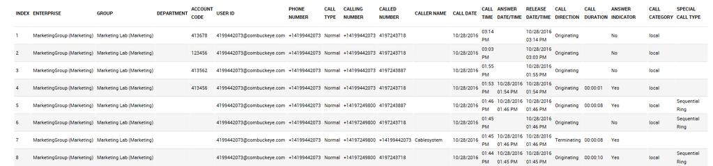 If you want to search for calls made to the 734 area code, you can type 734 into the box labeled Search by full or partial telephone number.