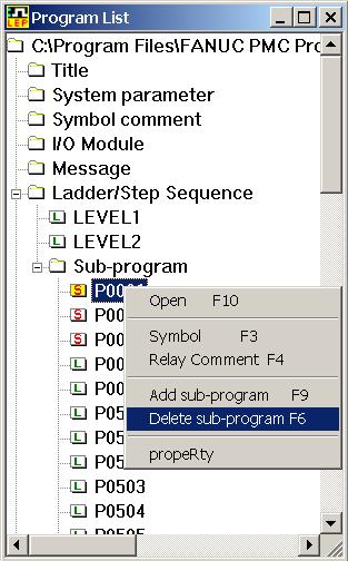 B-63484EN/02 3.CREATING AND EDITING SEQUENCE PROGRAMS 3.4.12 Deleting Step Sequence Subprograms This subsection describes how to delete step sequence subprograms. Procedure 1.