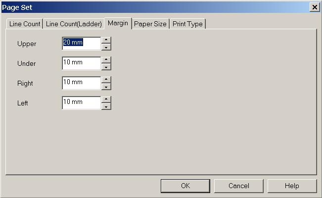 B-63484EN/02 4.PRINTING SEQUENCE PROGRAMS 2-3 [Margin] tab Fig. 4.12.2 (c) Upper Specify the top margin for each page. A value can be entered directly.