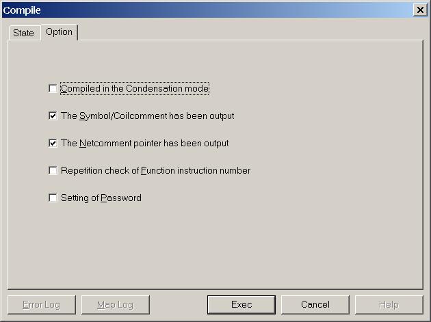 Procedure 1 Select [Tool] - [Compile]. The [Compile] dialog appears.