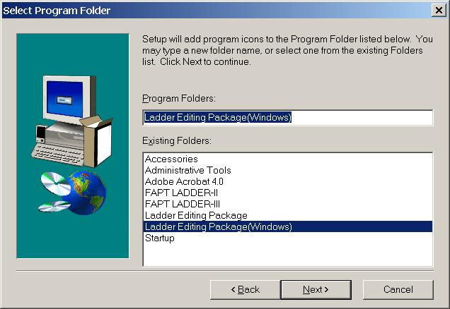 5-4 The [Select Program Folder] screen appears. Fig. 1.2.