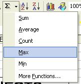 tests. Press the Enter key to see the result. To use the MAX function The MAX function will display the maximum number within a range.