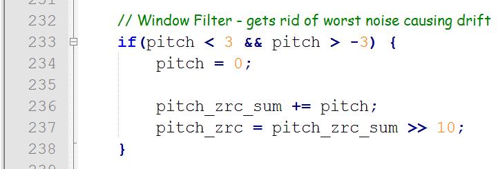 Code Window Filter Adaptive Zero-Rate