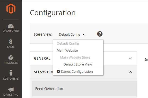 The module can be enabled at a Default Config view level but other configuration settings are not available at this level. Once enabled, it needs to be configured at a store level.