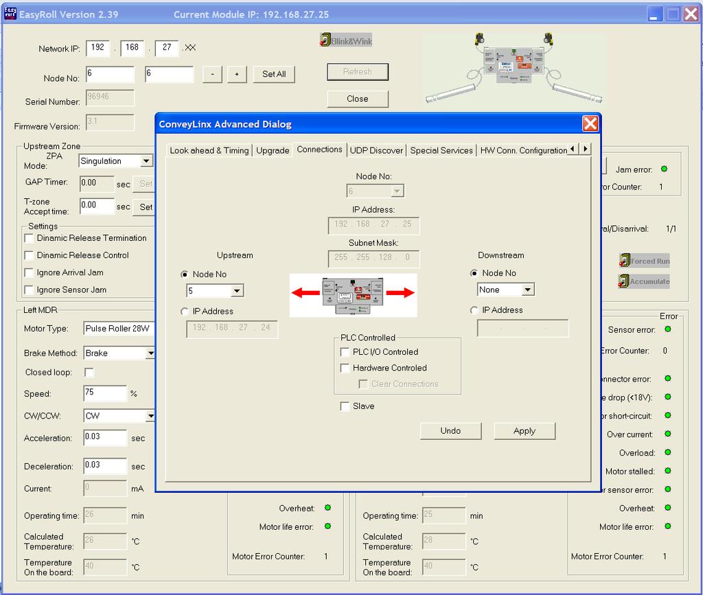48 PLC Developer s Guide SETTING PLC I/O MODE IN EASYROLL Individual ERSC s must be placed into PLC I/O Mode from the EasyRoll software tool.