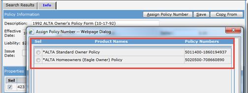 From the document list, select the Policy you are working with 2. Click the Info Tab 3. Click 4.