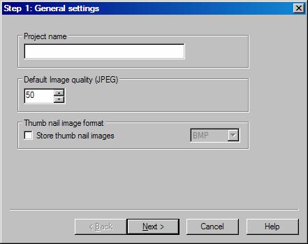 Now follow the Project Set Up wizard. Step 1 General settings Enter the following details: Project name Enter a name for your project and its associated project files. Note spaces are not valid.