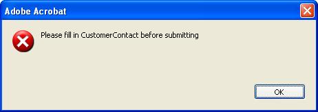 If a required field has not been completed, an error will appear stating that the required field must